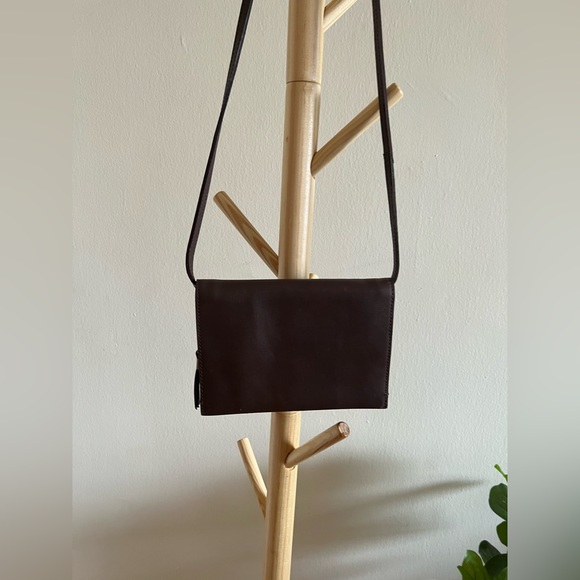 MADEWELL Women’s LEATHER CROSSBODY SHOULDER Bag CLUTCH Brass Hardware Mirror - Picture 3 of 9